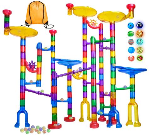 LOYO Glowing Marble Run, 132pcs Marble Run Toy STEM Educational Learning Toy Gift for Boys Girls ...