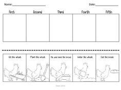 Little Red Hen Sequencing Freebie Put the pictures in order to retell ...