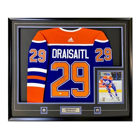 Lot Detail - Leon Draisaitl Signed Framed Edmonton Oilers Alternate Blue Adidas Authentic Jersey