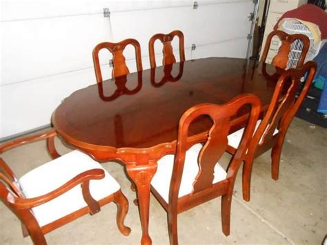 Cherry wood Dining Table w/6 chairs - for Sale in Sacramento ...