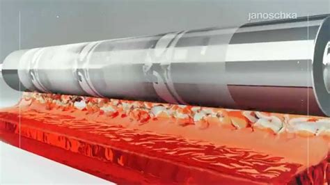 surface finishing of rotogravure cylinder by Janoschka - YouTube