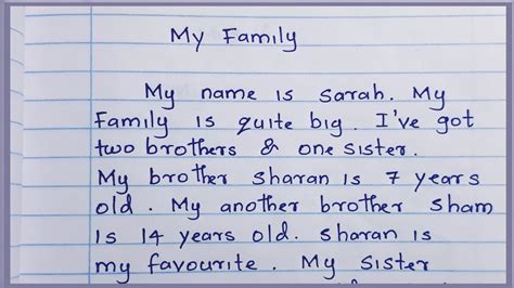 How to write about My family ? | My family | Paragraph writing about My family | Nifty's English ...