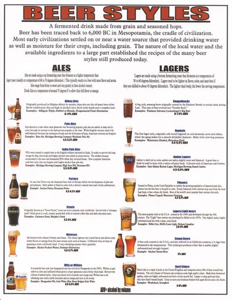 Beer Styles Poster - Brookston Beer Bulletin