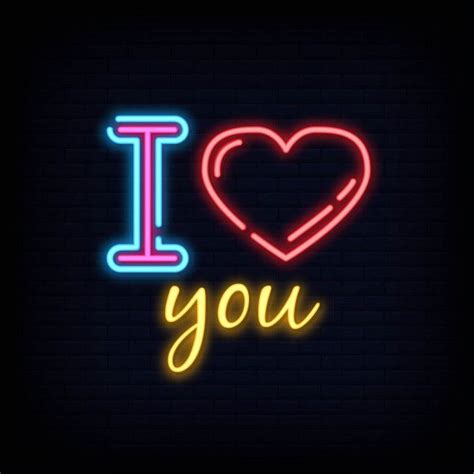 Premium Vector | I love you neon sign text. | Neon words, Neon signs quotes, Neon signs