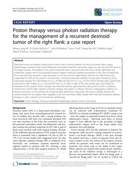 (PDF) Proton Therapy versus Photon Radiation Therapy for the Management ...