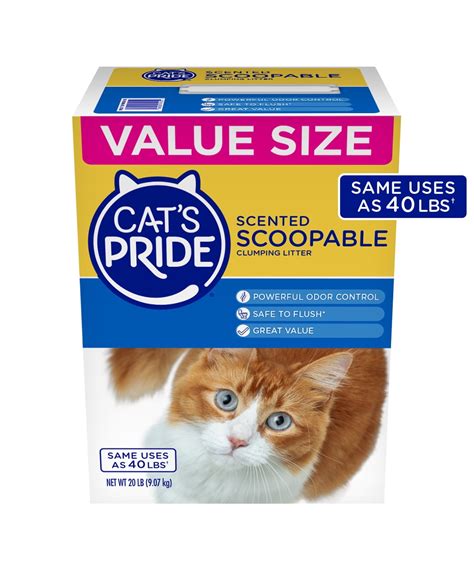 Cats Pride Cat LitterScoopable, Scented Lightweight Clumping Litter, Flushable, 20 lbs ...