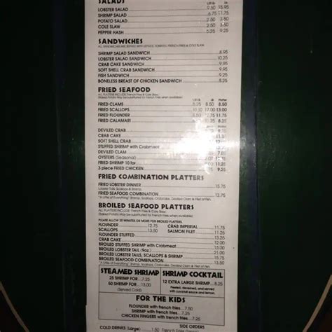 Lobster House Seafood Mark Menu - Urbanspoon/Zomato