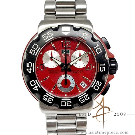 Tag Heuer Formula 1 Professional CAC1112 Red Chronograph Quartz Watch ...