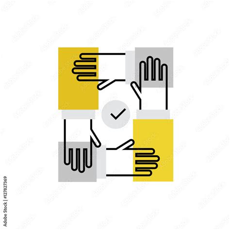 Team Building Monoflat Icon. Stock Vector | Adobe Stock