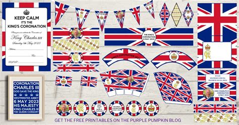 Free King's Coronation Printable Decorations and Bunting Flags!