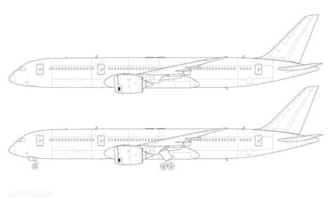 Boeing 787-9 blank illustration templates – Norebbo