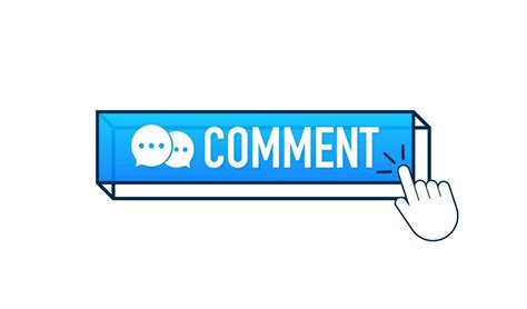 Flat blue comment button. Flat Motion graphics. Computer mouse click ...