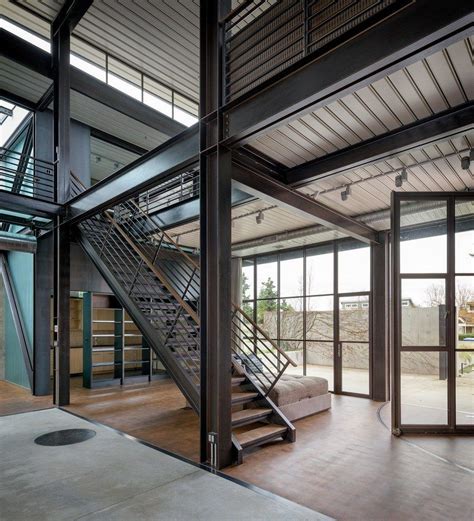 Contemporary Industrial House Features an Expressive Interior of Raw Steel | Steel building ...