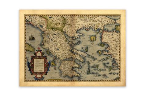 Ancient Greece Map Print 1570 - Etsy