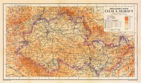 Old map of Czechia and Moravia in 1913. Buy vintage map replica poster ...