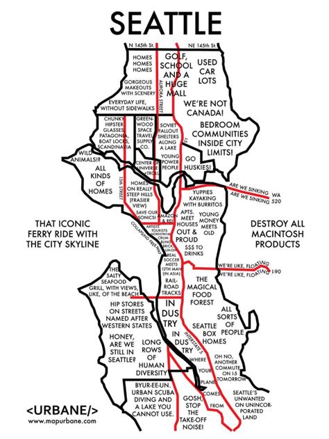 8 Maps That Show Each City By Stereotype | Seattle neighborhoods, Seattle travel, Seattle vacation