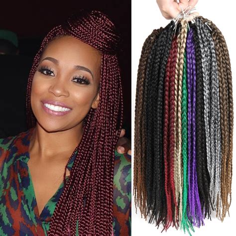 tight 18" Burgundy synthetic braiding hair curly crochet hair crotchet braids box braid ...