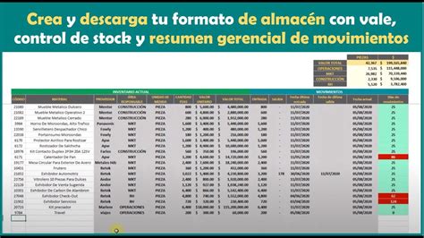 Formato de almacén, inventario y control de stock. Como crear inventario y control de stock ...