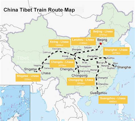 Qinghai Tibet Railway Map - Find Your Most Suitable Train Journey to Tibet