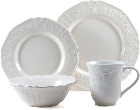 Amazon.com | Corningware Traditions White Stoneware 16 Piece Dishware ...