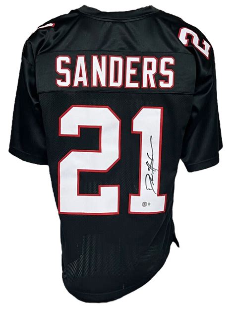 Atlanta Falcons Deion Sanders Autographed Pro Style Black Jersey BAS Authenticated - Tennzone ...