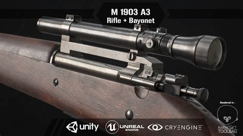 3D model Springfield M1903 Sniper rifle VR / AR / low-poly rigged ...