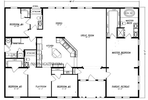 Barndominium Floor Plans 40’X60′ 2400 Sq. Ft. 5 Bed 2 Bath - harpmagazine.com | Pole barn house ...