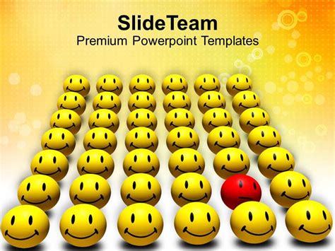 Odd One Out Smiley Spreading Happiness Powerpoint Templates Ppt Themes And Graphics 0113 ...