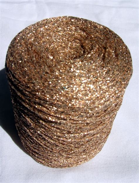 Glitter Lurex Yarn Shine sparkle yarn gold color by HandyFamily