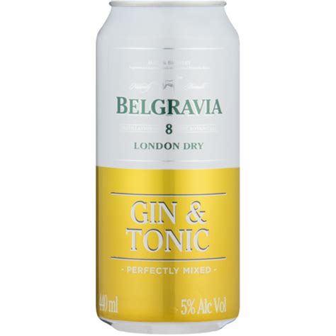 Belgravia London Dry Gin & Tonic Can 440ml | Spirit Premixes | Spirit & Wine Coolers | Spirit ...