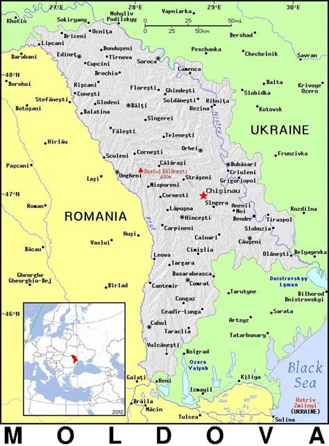 Moldova country map - Map of Moldova country (Eastern Europe - Europe)