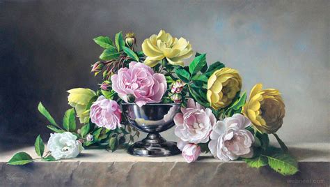 25 Hyper Realistic Flower paintings by Belgium artist Pieter Wagemans