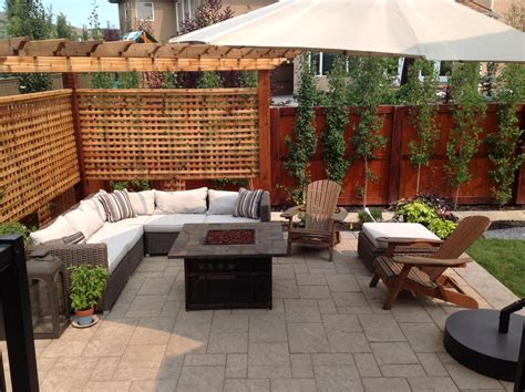 Modern Patio with Outdoor Seating and Fireplace European Garden Design ...