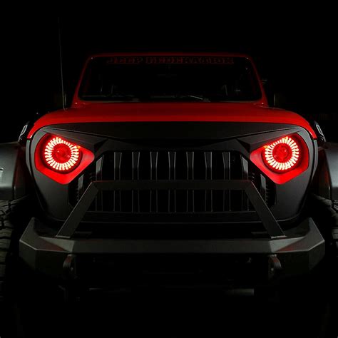 7'' LED Halo Headlights Chasing Combo Projector Demon For Jeep Wrangler ...