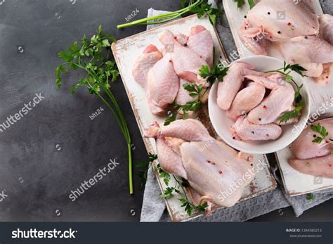 Different Types Chicken Meat On Black Stock Photo 1284580213 | Shutterstock