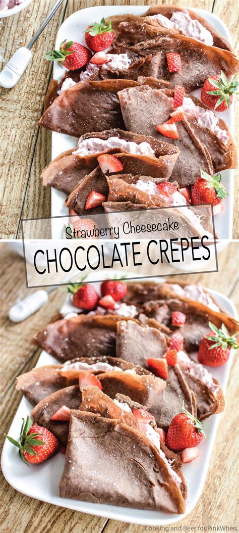 Strawberry Cheesecake Chocolate Crepes - PinkWhen