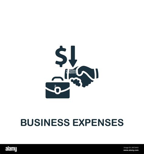 Business expenses icon. Monochrome simple sign from common tax collection. Business expenses ...