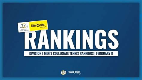 Division I Men's Collegiate Tennis Rankings sponsored by Tennis-Point ...