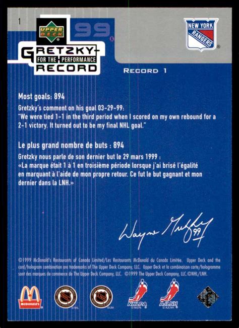 1999-00 Gretzky Performance For The Record Wayne Gretzky #1 | eBay