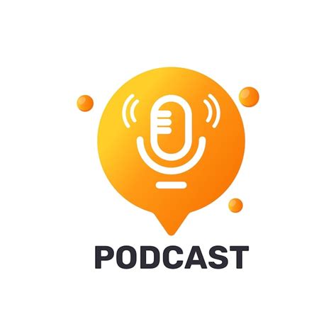 Premium Vector | Microphone podcast logo