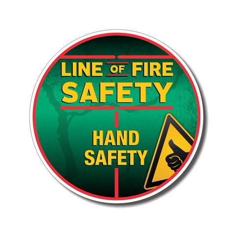 Line of Fire Hand Safety Activity Decal - BC Municipal Safety Association Safety Awareness Programs