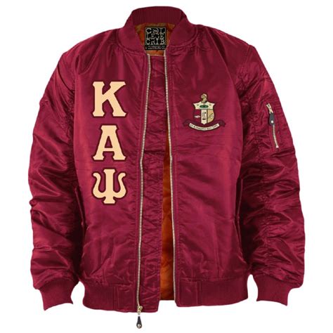 Men Kappa Alpha Psi Black MA-1 Flight Jacket with Letters and Crest ...