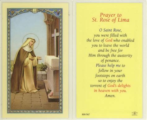 St. Rose Prayer - St. Rose of Lima