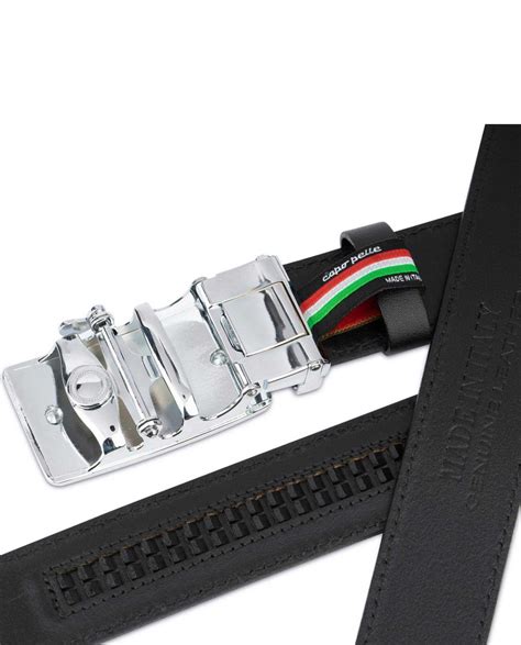 Buy Black Ratcheting Leather Belt for Men | LeatherBeltsOnline.com