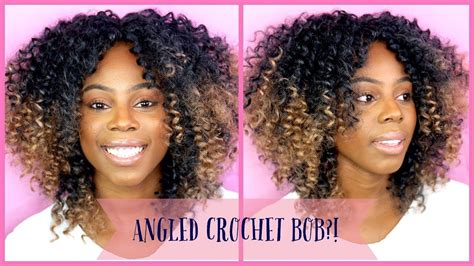 How to: crochet braids curly angled bob. The CUTEST style! ll ft ...