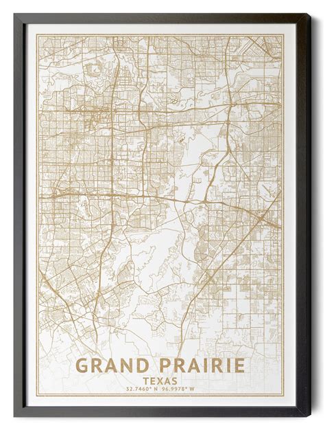 Grand Prairie Texas Map, High Resolution Real Gold Leaf Texture ...