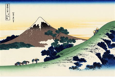 Thirty-six Views of Mount Fuji 富嶽三十六景 (Fugaku Sanjūroku-kei) by Katsushika Hokusai. Inume Pass ...