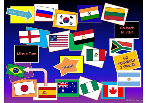 Countries/Flags Game Board: English ESL powerpoints