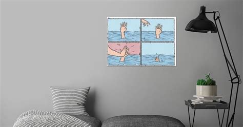 'Drowning High Five Meme' Poster by Meme Daily | Displate