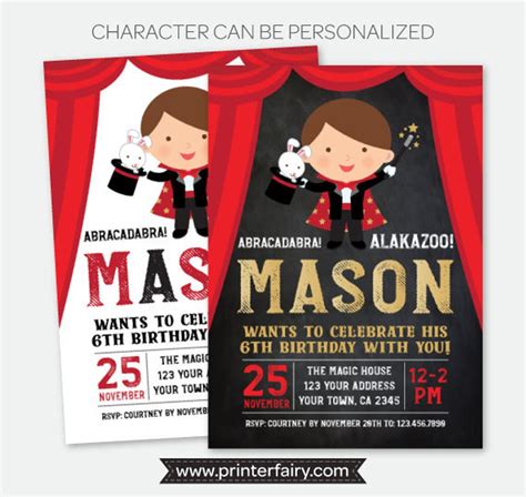 Magic Party Invitation Magician Birthday Party Magic Show - Etsy